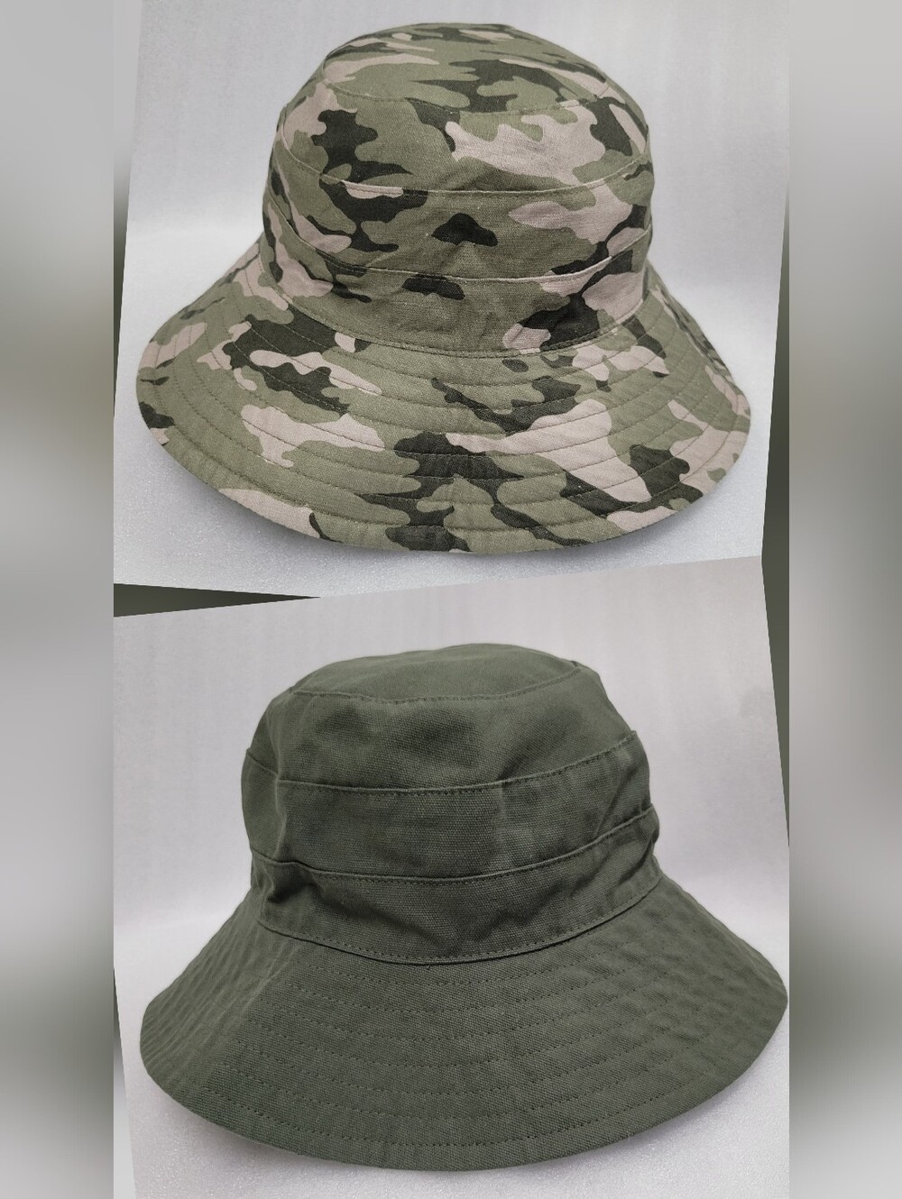 Banana Republic Reversible Camo & Olive Green Bucket Hat